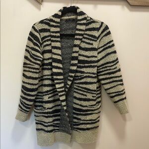 Cyrus Cozy Black and Cream Zebra Cardigan